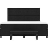 Box Spring Krevet s Madracem i Klupom Crni 180x200 cm Tkanina | shoptok.hr