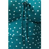 Trendyol Curve Petrol Polka Dot Printed Square Collar Flounced A-Line Mini Knitted Dress | shoptok.hr