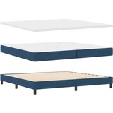 Box Postelja z vzmetnico z vzmetnico Modra 200 x 200 cm blago, (5000141881) | Shoptok.si