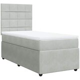 Box spring krevet s madracem svjetlosivi 80 x 200 cm baršunasti | shoptok.hr
