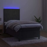 Krevet box spring s madracem LED tamnosivi 100x200 cm baršun | shoptok.hr