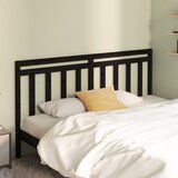  Uzglavlje za krevet crno 186 x 4 x 100 cm od masivne borovine | shoptok.hr