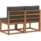  2 Komad Srednja sofa za van Čvrsto drvo akacije Prirodna - Prirodno i antracit 2x srednja | shoptok.hr