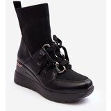 Kesi Women's ankle wedge boots with sock black Heladina | shoptok.hr