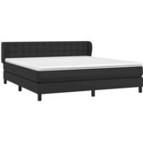  s oprugama i madracem crni 180 x 200 cm od umjetne kože | shoptok.hr