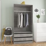 The Living Store Garderobna omara betonsko siva 100x50x200 cm iverna plošča - Garderobna Omara, (21419693) Cene