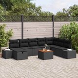  Sjedeća garnitura za vrt 9 kom. Crna poliratan 319 x 209 x 85 cm | shoptok.hr