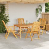 vidaXL 5-delni set za obedovanje v vrtu iz trdega akacijevega lesa | Shoptok.si