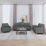 vidaXL 3-dijelni set sofa s jastucima tamnosivi od tkanine Cijene