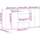  Komoda 3 kom boja dimljenog hrasta 60x31x84cm konstruirano drvo | shoptok.hr