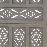 Sobna pregrada s 5 panela siva 200 x 165 cm masivno drvo manga | shoptok.hr