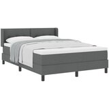vidaXL Temno siva postelja z vzmetnico 140x200 cm tkanina, vzglavnik z gumbi v temno sivi tkanini 140 cm Cene