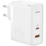GaN5 Pro omrežni polnilnik, USB-C + USB, 100 W + kabel (bela)