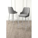 Hanah home set od 6 barskih stolica Tera, siva tkanina Babyface, hromirane metalne noge | Eponuda.com