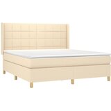  Krevet box spring s madracem LED krem 180x200 cm od tkanine | shoptok.hr