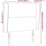  Uzglavlje s ušima tamnosivo 93x23x118/128 cm od tkanine | shoptok.hr