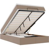 vidaXL Otomanski posteljni okvir z vzmetnico kapučino 120x190 cm, (21608480) | Shoptok.si