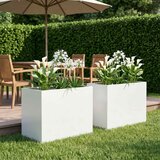  Vrtna saksija 2 kom. Bijela 60 x 40 x 50 cm Čelična vrata | shoptok.hr