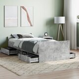 vidaXL Okvir kreveta s uzglavljem i podnožjem boja betona 90 x 200 cm | shoptok.hr