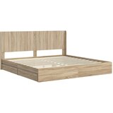  Krevetna konstrukcija s pohranom i uzglavljem Hrast sonoma Smeđa 180 x 200 cm | Shoptok.si