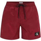 Calvin Klein Swimwear Kratke kopalne hlače karminsko rdeča / črna / bela
