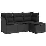 Maison Chic Seti vrtnega pohištva - Vrtna garnitura - Vrtni pohištvo set 4-delna z blazinami črna poli ratan, (21819687) | Shoptok.si