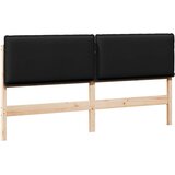  Tapecirani uzglavlje Prirodna i crna 180 cm Čvrsto borovo drvo | shoptok.hr