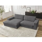 Bobochic Paris Tamno siva kutna garnitura od samta (s lijevim kutom/s ležaljkom) Leonard – | shoptok.hr