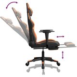 Igraća stolica s osloncem za noge umjetna koža crno-narančasta | shoptok.hr