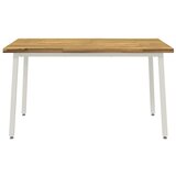  120 x 90 x 75 cm Čvrsto drvo akacije Bijela Pravokutni - Bijela 120 x 90 x 75 cm Živi rub | shoptok.hr