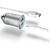 3mk Polnilec za avto Dvojno polnjenje USB C 45W, Srebrna, (5000193247) Cene