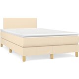 vidaXL Krevet box spring s madracem krem 120 x 190 cm od tkanine | shoptok.hr