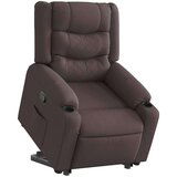 vidaXL Naslanjač s funkcijo vstajanja temno rjavo blago | Shoptok.si