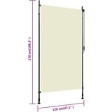  Zunanje rolo senčilo 120x270 cm krem, (20696825) | Shoptok.si