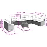  11-dijelni set vrtnih sofa od poliratana s jastucima sivi | shoptok.hr