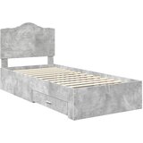  Krevetna konstrukcija s ladicama Betonski sivi 90 x 190 cm Siva 193 x 93 x 100 cm | Shoptok.si