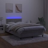  box spring s madracem LED svjetlosivi 120x200 cm baršun | shoptok.hr