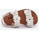 Boto White Children's Patent Sandals Adorned with Flowers Tinette | Shoptok.si