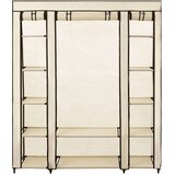 vidaXL garderobna omara s predelki in palicami krem 150x45x176cm blago | Shoptok.si