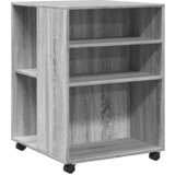 vidaXL Stranska mizica s kolesi siva sonoma 55x60x78 cm inž. les, (21413066) | Shoptok.si