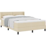 Box Spring Krevet s madracem Krem 140x200 cm Tkanina | shoptok.hr
