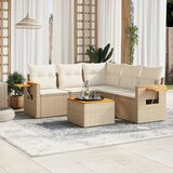  6-dijelni set vrtnih sofa s jastucima bež od poliratana | shoptok.hr