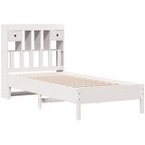 Krevet s regalom za knjige bez madraca bijeli 90x200cm borovina | shoptok.hr
