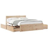  The Living Store Posteljni okvir brez vzmetnice 150x200 cm trdna borovina - Posteljni Okvir, (21495794) | Shoptok.si