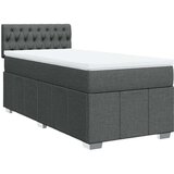 vidaXL Box spring postelja z vzmetnico temno siva 100x200 cm blago | Shoptok.si