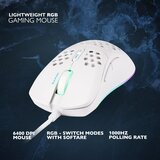 DELTACO GAMING Miš Ultra-Light Gaming , 6400 DPI, RGB, Gumeni side-grip, BIJELI | shoptok.hr