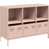 vidaXL Komoda ružičasta 101,5x39x73,5 cm hladno valjani čelik | shoptok.hr