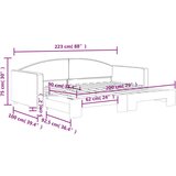  Dnevni krevet na razvlačenje smeđesivi 90 x 200 cm od tkanine | shoptok.hr