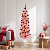  Umjetno usko božićno drvce s kuglicama 150 cm 150 LED lampica | shoptok.hr