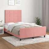  Posteljni okvir z vzglavjem roza 120x200 cm žamet, (20905110) | Shoptok.si